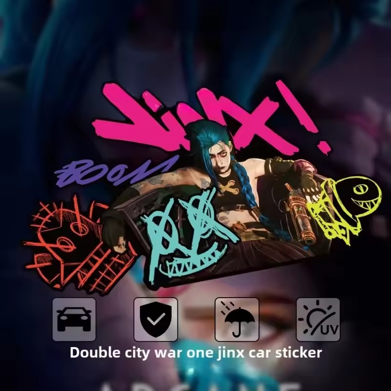 Electric Gadget - Arcane Jinx Graffiti Reflective Car Sticker