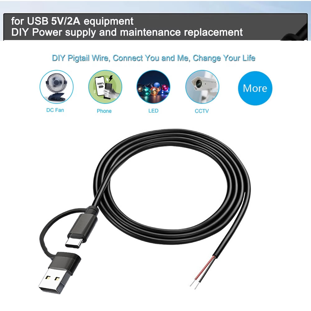 DC 2 Pin Power Cable USB and T - огляд і ціна Diy Electronics Gadgets